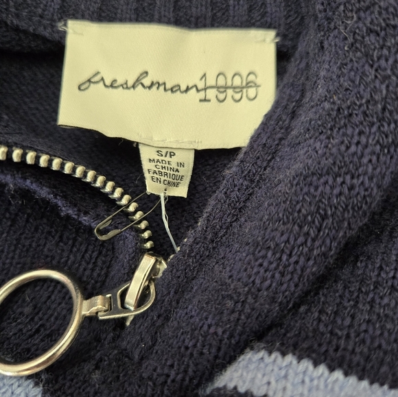 FRESHMAN 1996 Navy Knit SKI Sweater Dress with Stripes. Size Small - Picture 9 of 13